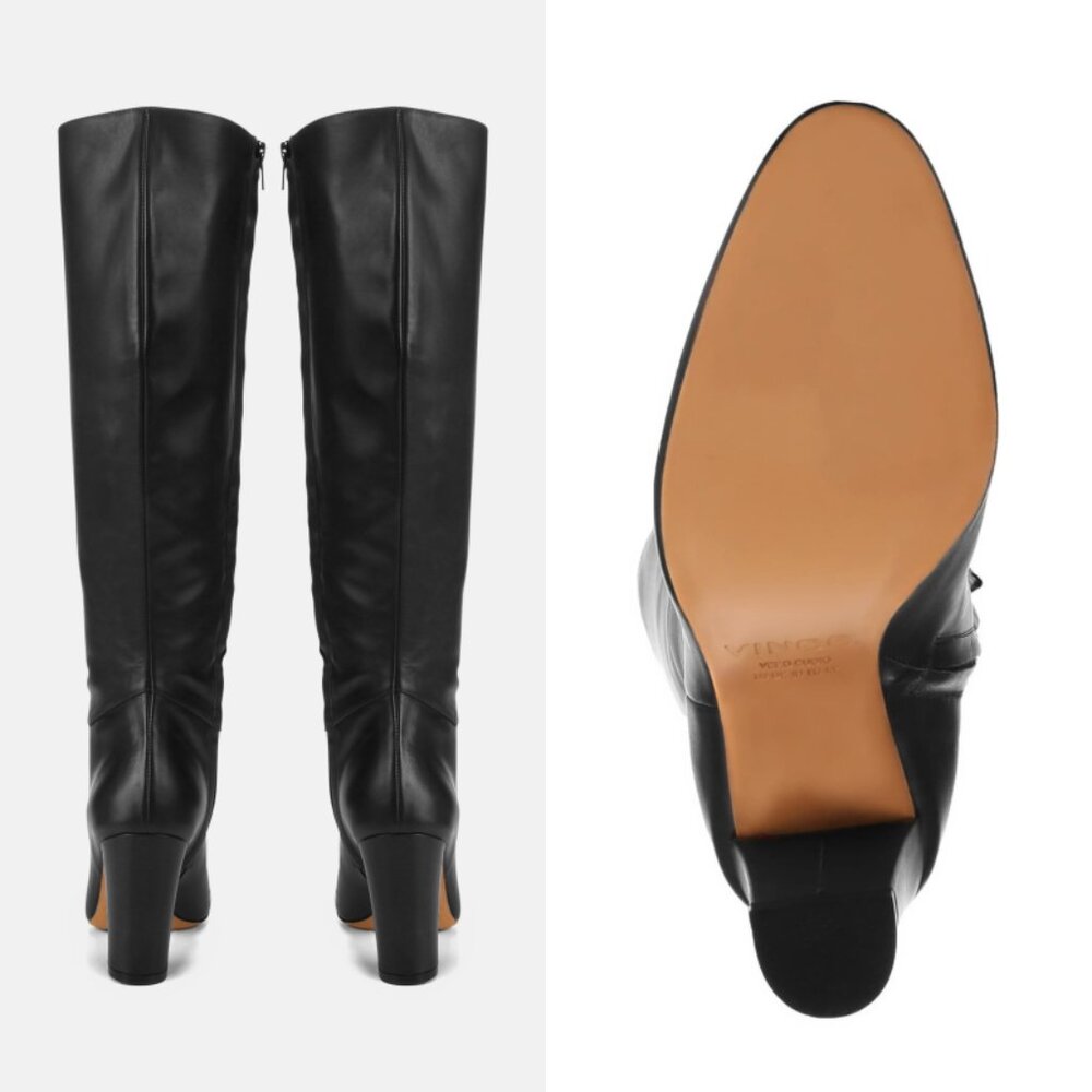 NIB VINCE Vita‎ Leather Knee High Tall Boots in Black Size 8.5, 9, 9.5, 10 - Picture 16 of 16